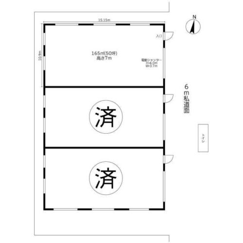 仮）山田工場－奥側 貸倉庫・貸工場｜ファクトリンク